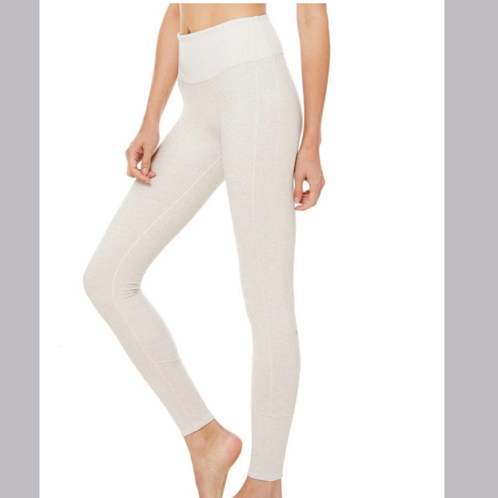 High-Waist Alosoft Lounge Legging - Bone Heather